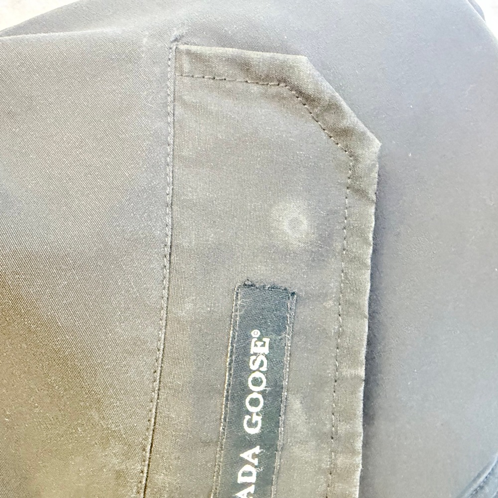 Canada Goose Rundle Bomber Youth Large Black Fur Trim Hooded Parka 7995Y R - Picture 9 of 10